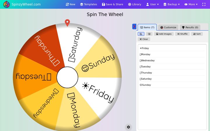 Screenshot of spinzywheel.com