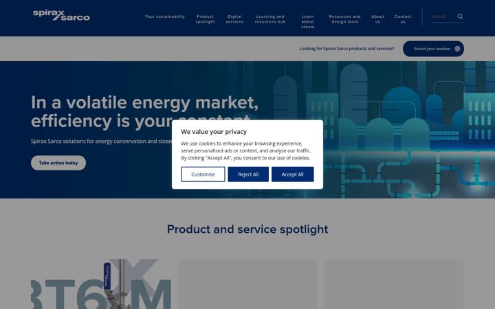 Screenshot of spiraxsarco.com