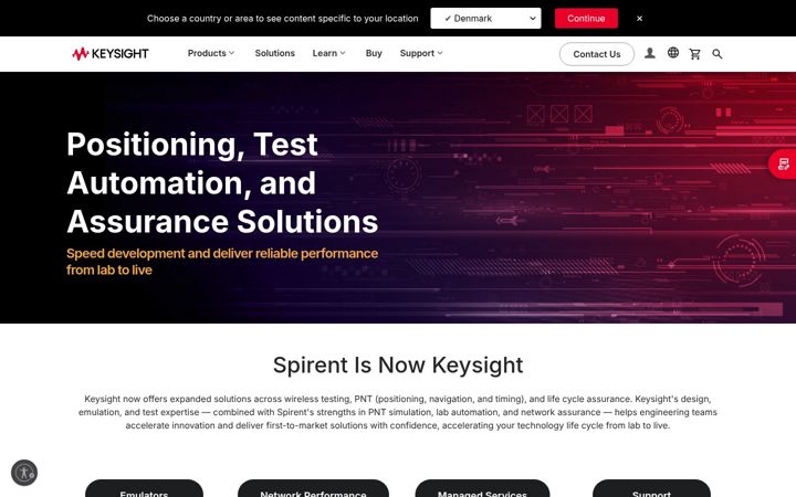 Screenshot of spirent.com