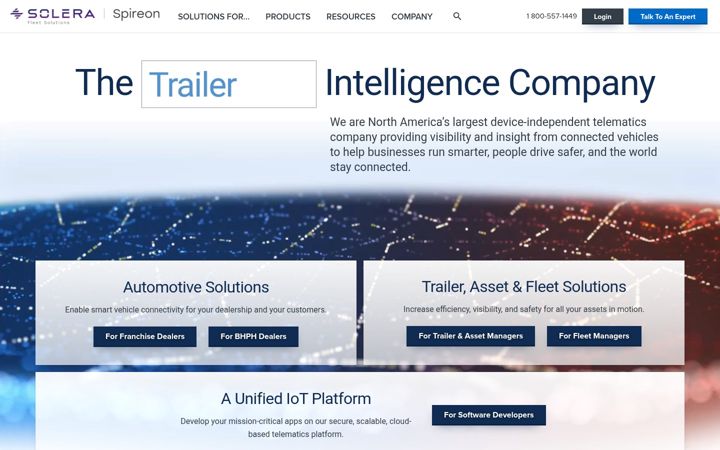 Screenshot of spireon.com