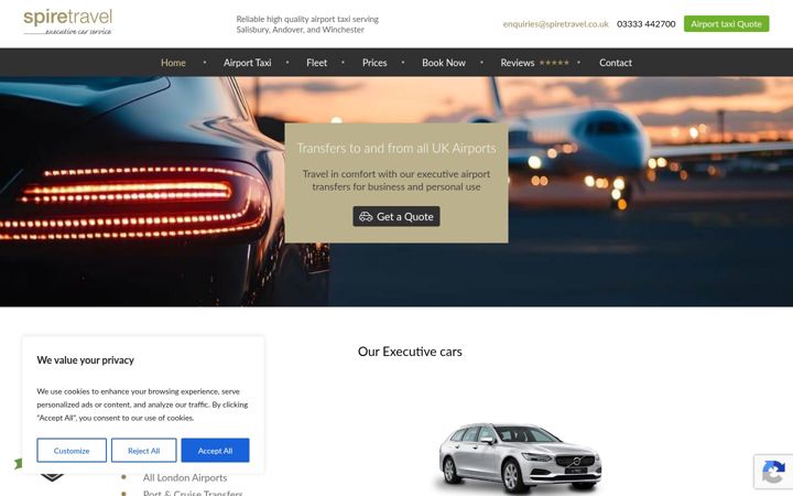 Screenshot of spiretravel.co.uk