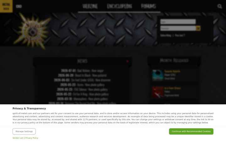 Screenshot of spirit-of-metal.com