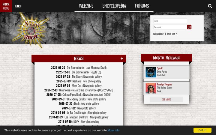 Snímek obrazovky spirit-of-rock.com