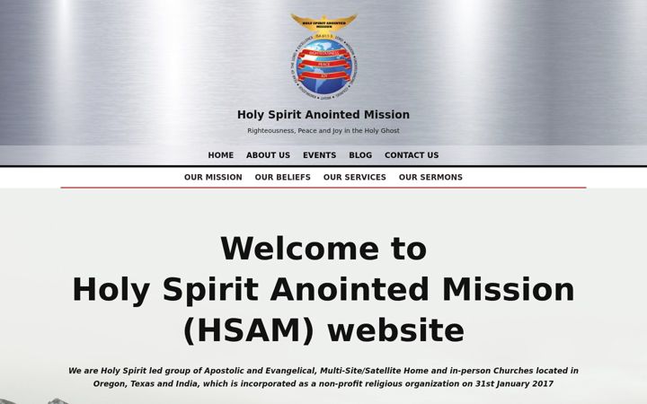 Screenshot stránky spiritanointedmission.org