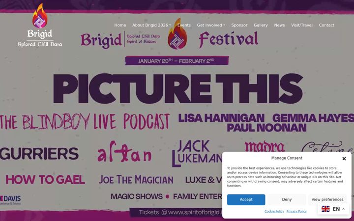 Screenshot ta' spiritofbrigid.ie