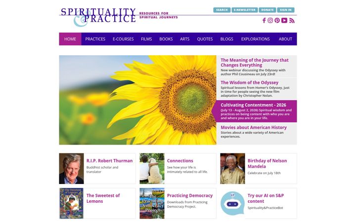 Screenshot of spiritualityandpractice.com