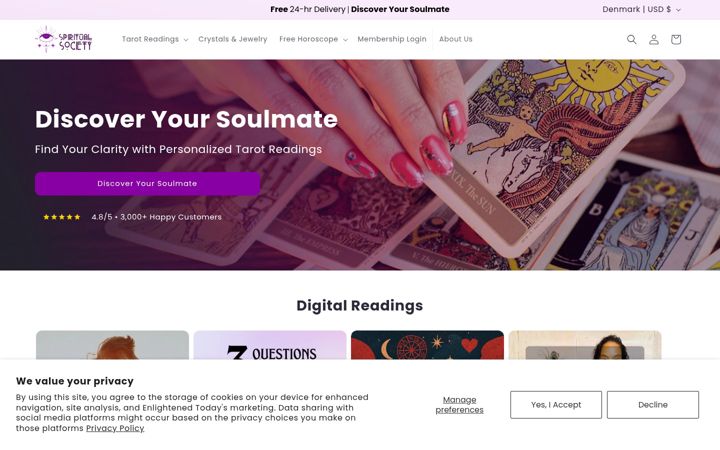 Screenshot of spiritualsociety.co