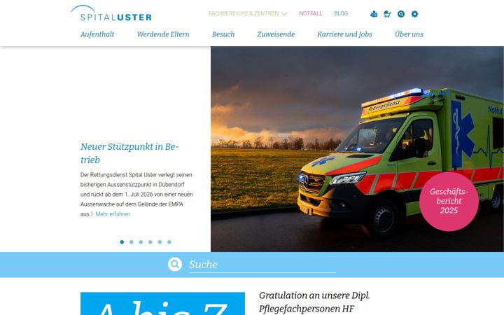 Screenshot ta' spitaluster.ch
