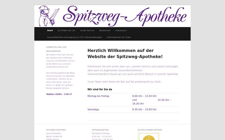 Képernyőkép: spitzweg-apotheke-hamm.de
