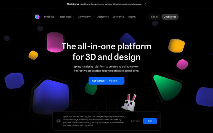 Screenshot of spline.design