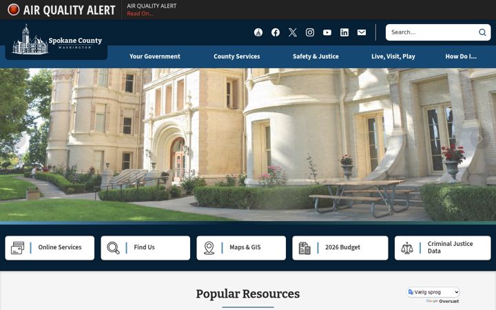 Screenshot of spokanecounty.org