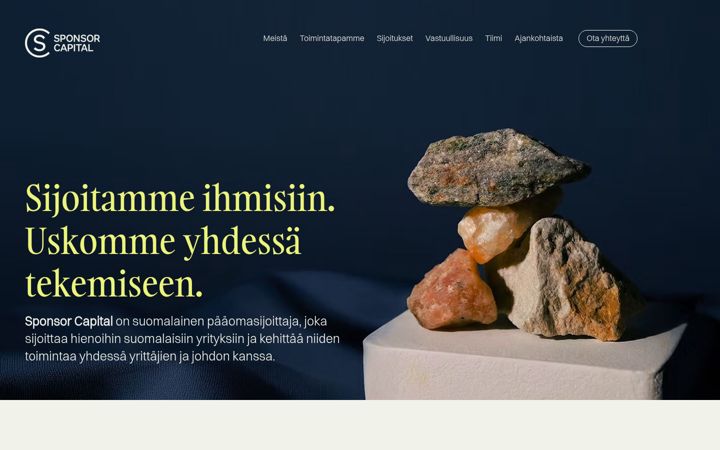 Posnetek zaslona sponsor.fi
