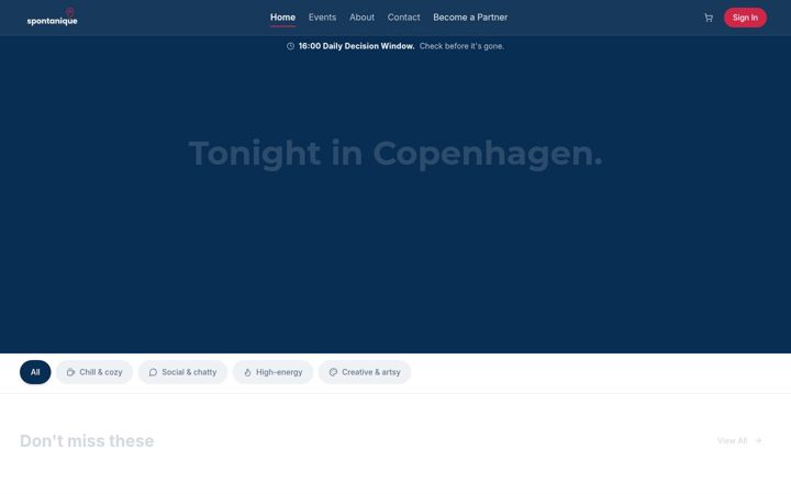 Skærmbillede af spontanique.com