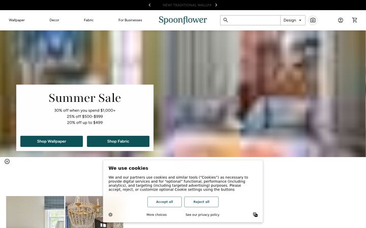 Captura de pantalla de spoonflower.com