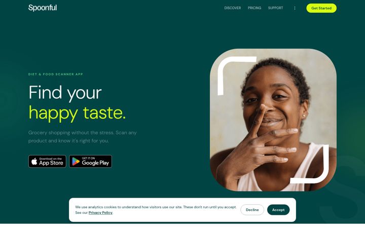 Screenshot of spoonfulapp.com