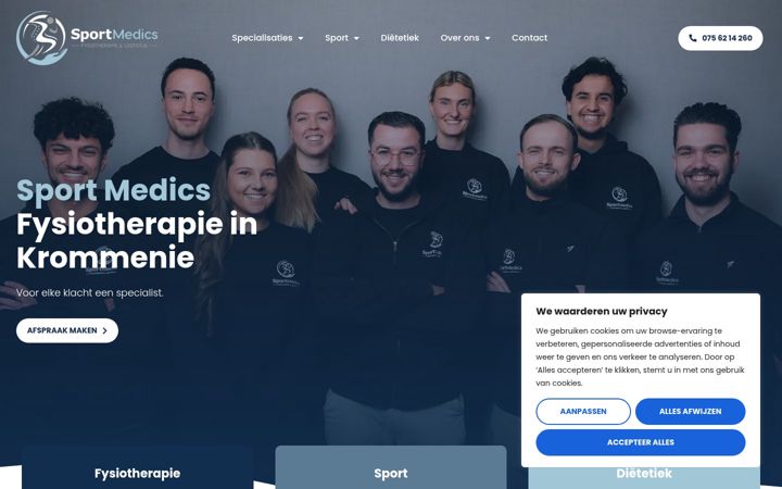 Skærmbillede af sport-medics.nl