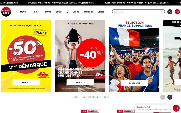 Screenshot of sport2000.fr