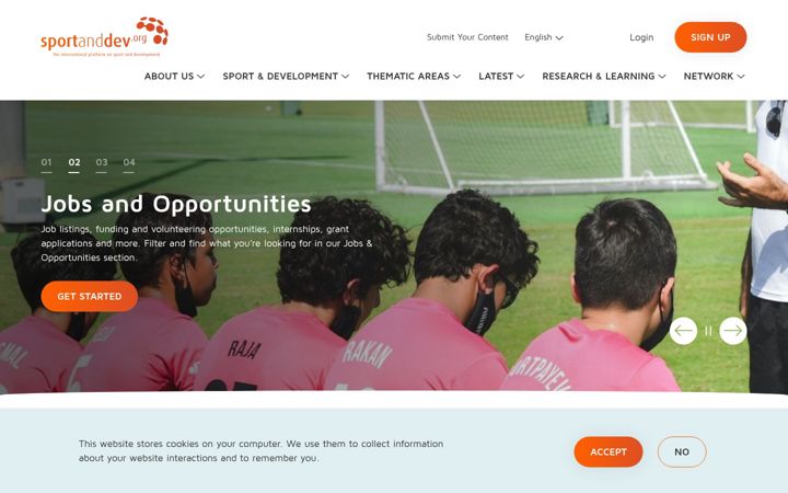 Screenshot of sportanddev.org