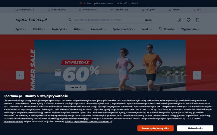 Screenshot of sportano.pl