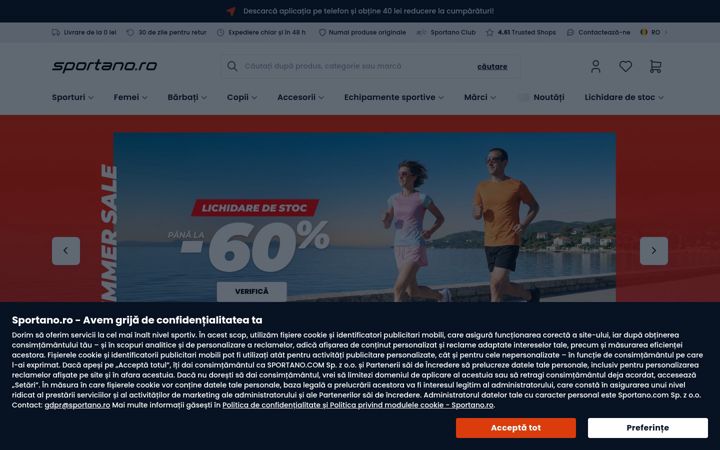 Screenshot of sportano.ro