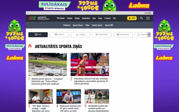 Screenshot of sportazinas.com