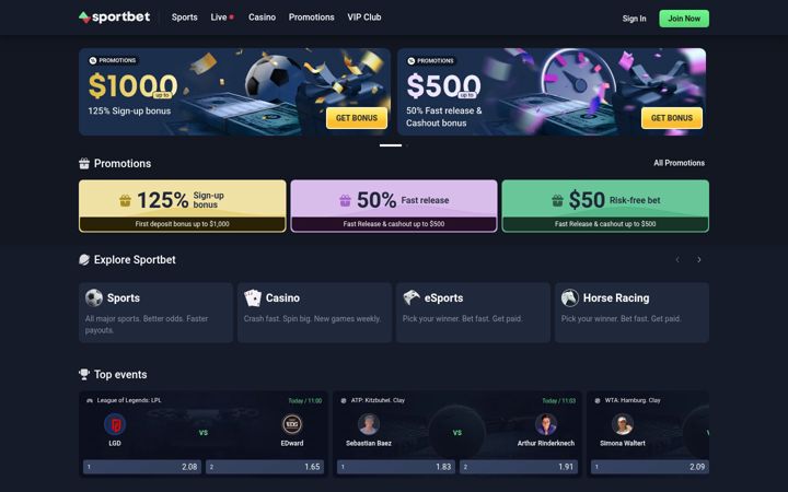 Screenshot of sportbet.one