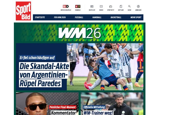 Screenshot of sportbild.de