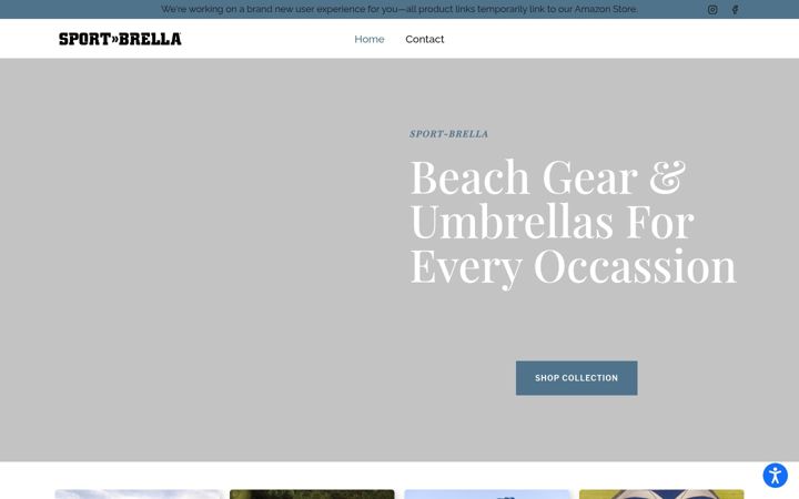 Screenshot van sportbrella.com