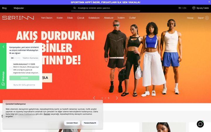 Screenshot of sportinn.com.tr