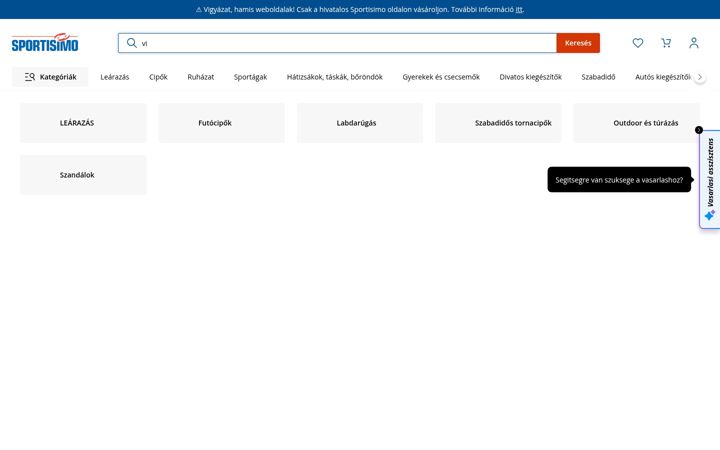 Screenshot of sportisimo.hu
