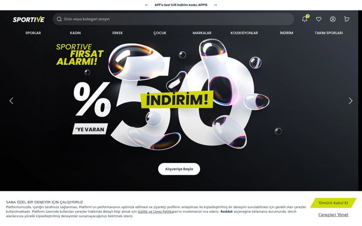 Screenshot von sportive.com.tr