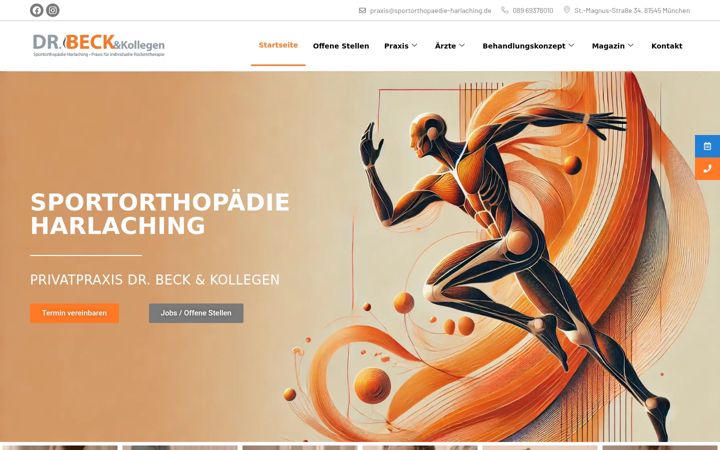 Snímek obrazovky sportorthopaedie-harlaching.de