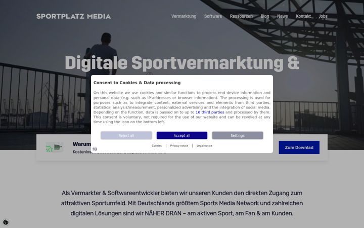 Screenshot of sportplatz-media.com
