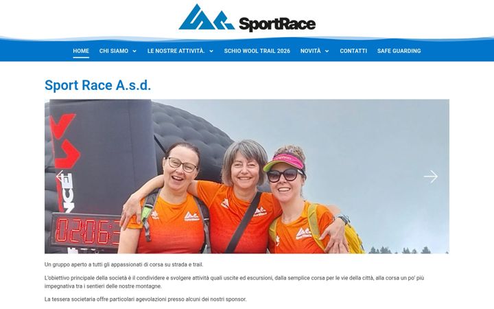 Snímek obrazovky sportrace.it