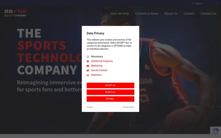Ekrano kopija sportradar.com