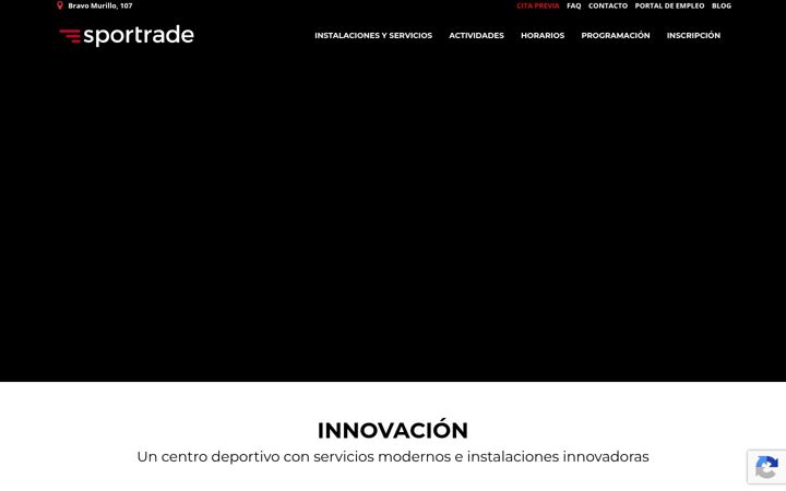 Screenshot stránky sportrade.es