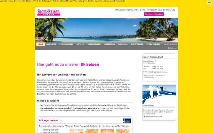 Screenshot of sportreisen-duo.de