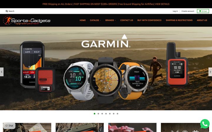 Captură de ecran a sports-and-gadgets.com