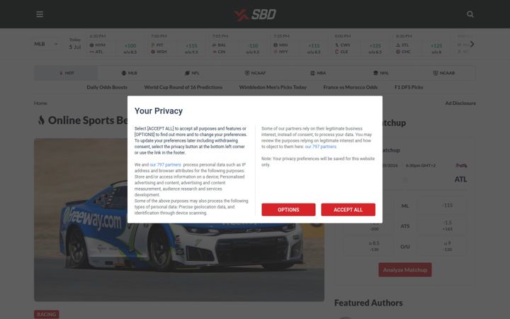 Screenshot of sportsbettingdime.com
