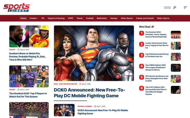 Screenshot of sportsdigest.in