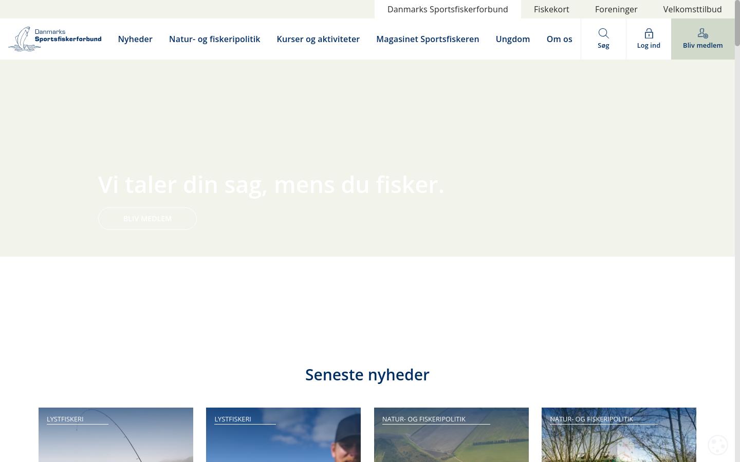 Screenshot of sportsfiskeren.dk