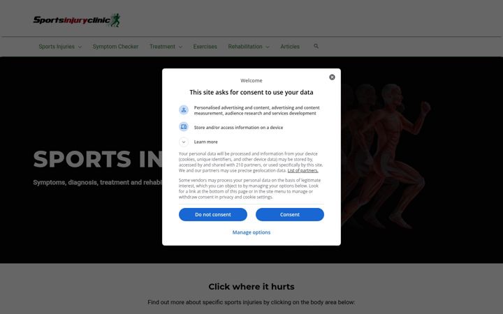 Screenshot von sportsinjuryclinic.net