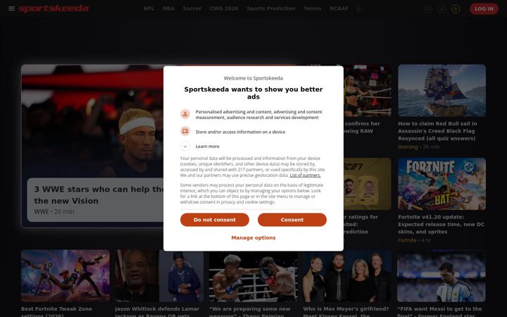 Posnetek zaslona sportskeeda.com