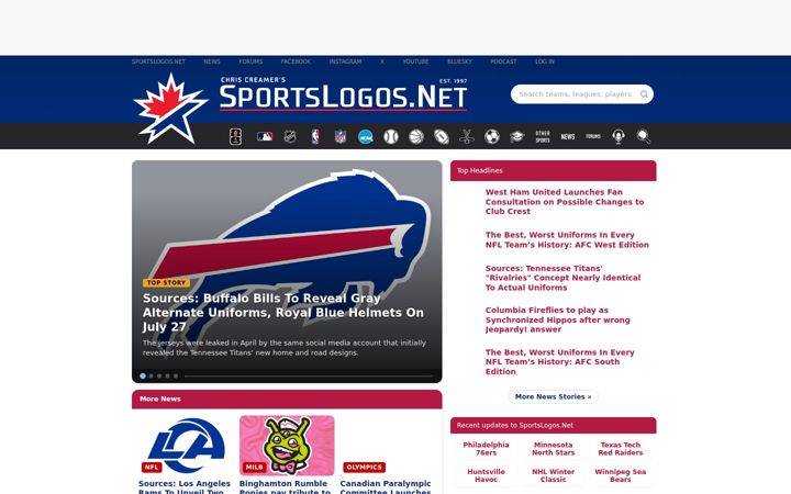 Screenshot of sportslogos.net