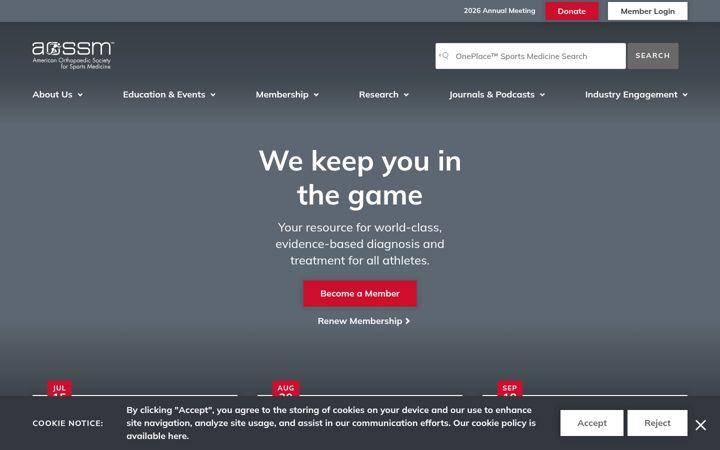 Screenshot of sportsmed.org