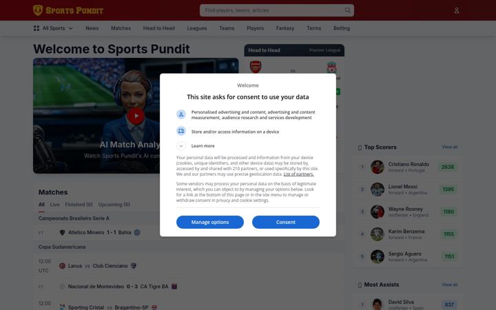 Ekraanipilt saidist sportspundit.com
