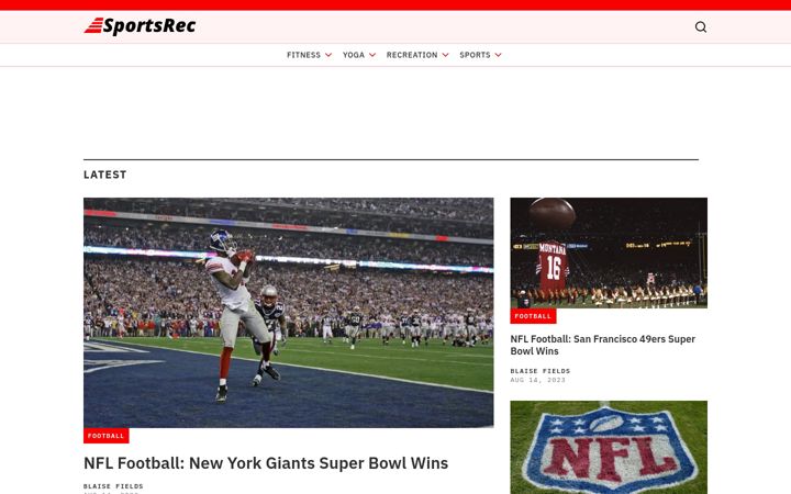 Screenshot of sportsrec.com
