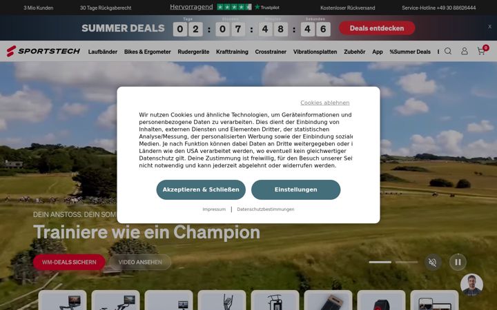 Screenshot of sportstech.de