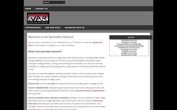 Screenshot of sportswar.com