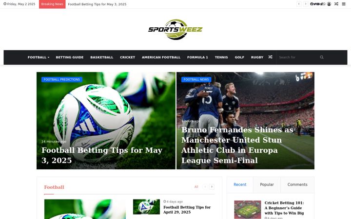 Snímek obrazovky sportsweez.com